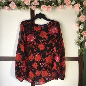 Red and black blouse